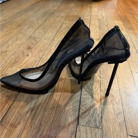 Jessica Rich Transparent Mesh Stiletto Heels – Black – Size 39 - Picture 3 of 7